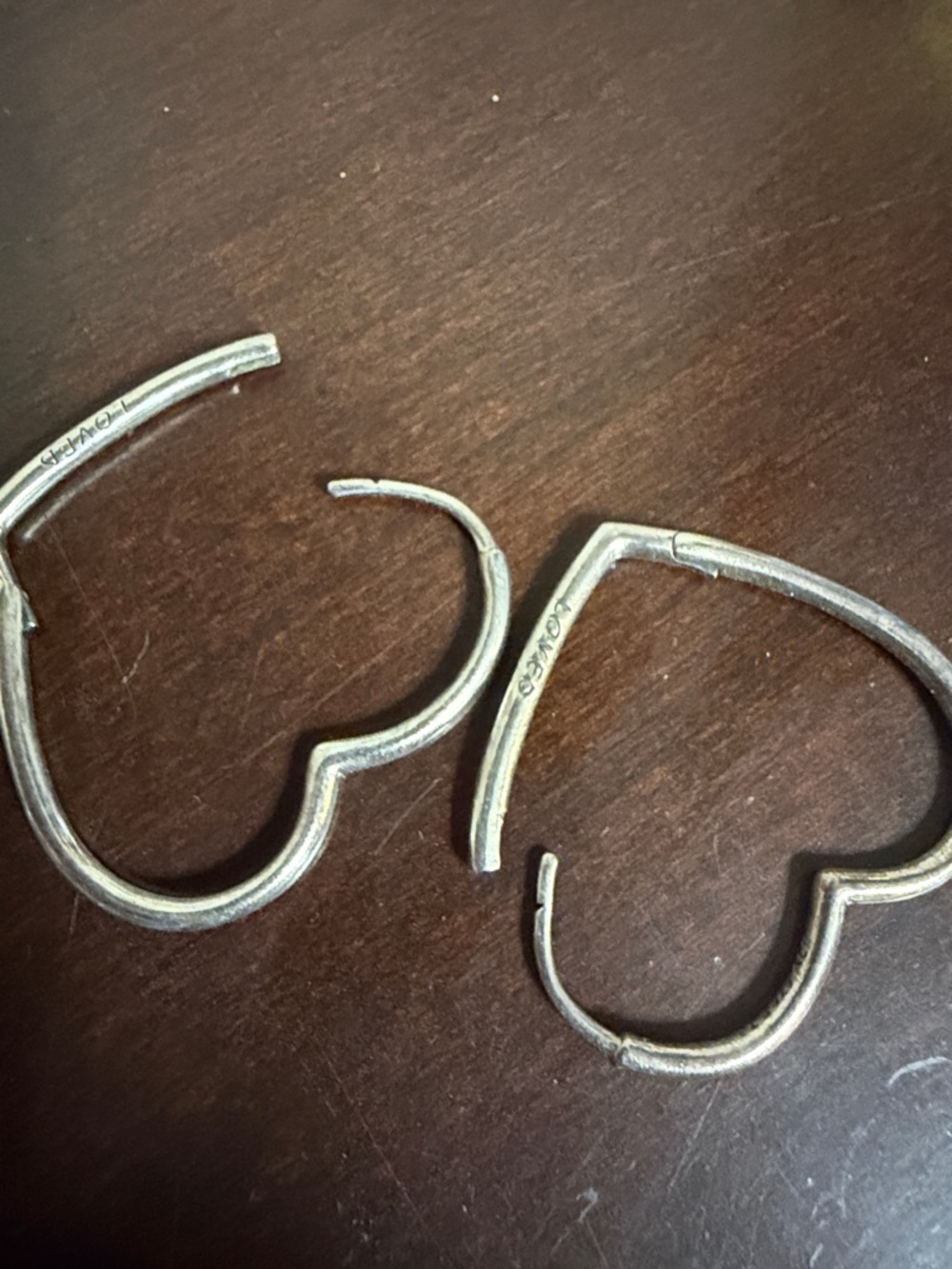 Pandora Silver Heart Hoop Earrings
